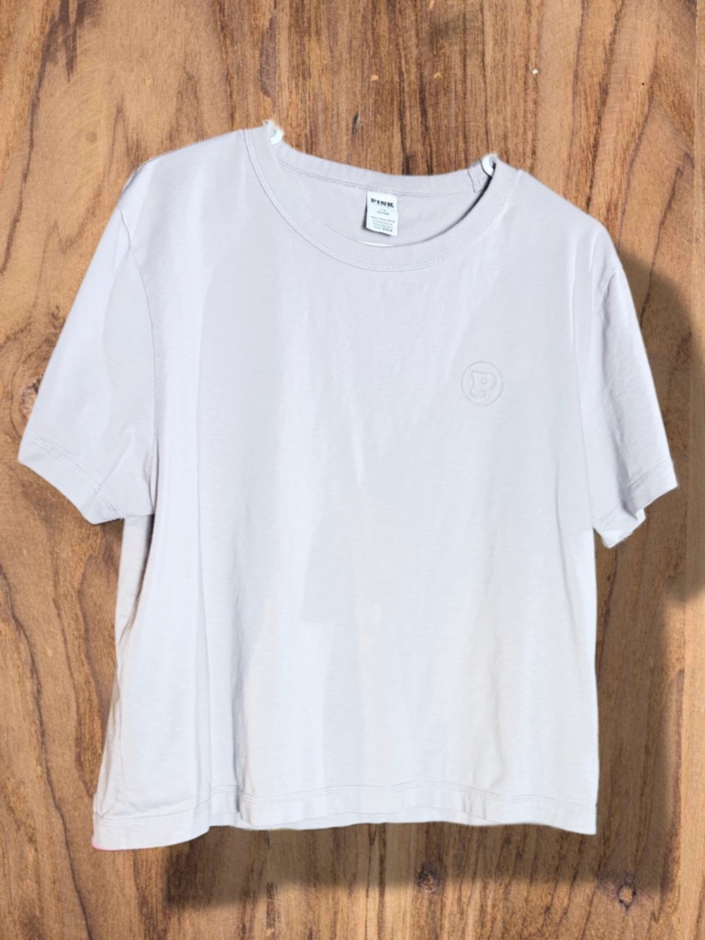 NWOT PINK Victoria's Secret Light Lavender Short Sleeve Slightly Cropped Tee